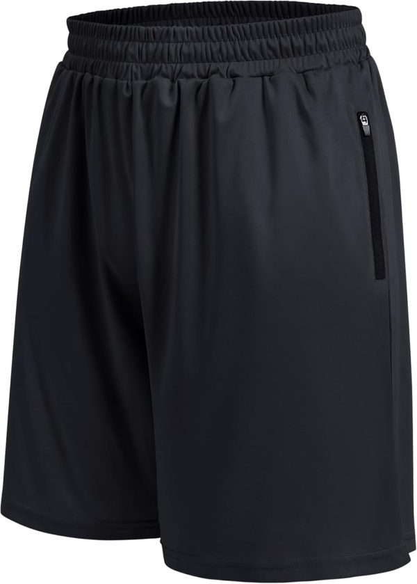 Basketball Gym Mens Shorts with Zipper Pockets - Quick Dry Lightweight Athletic Workout Running Casual Shorts for Men