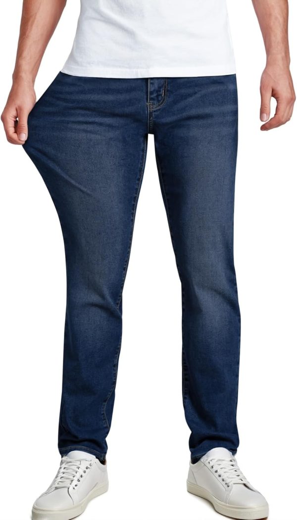 Men's Jeans Classic Regular Fit Straight Stretch Denim Pants