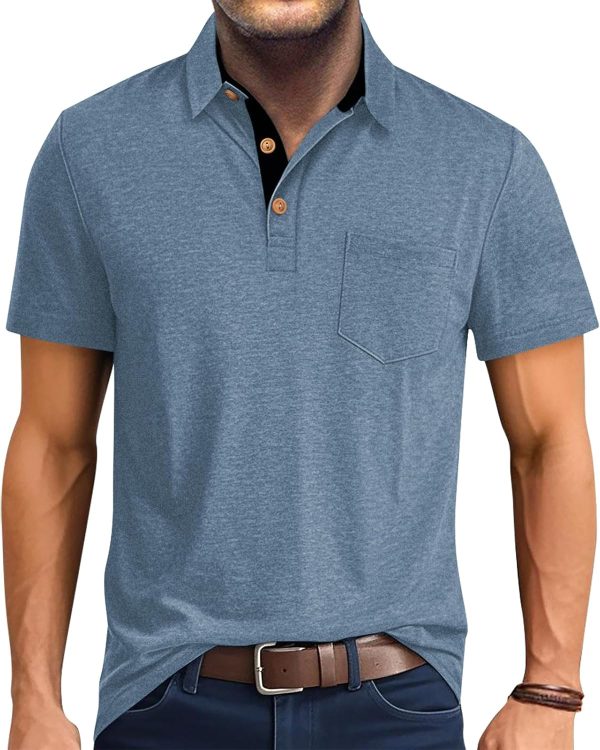 Casual  Shirts for Men Short Sleeve Quick Dry  Shirts Collared T-Shirt