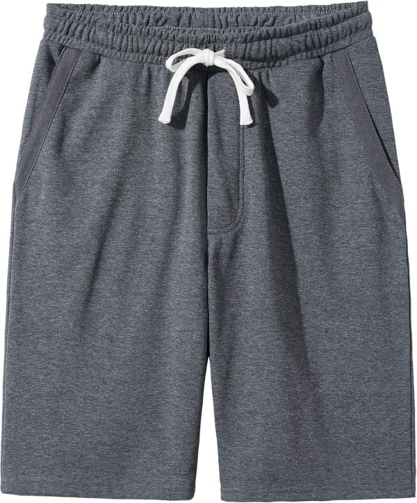 Men’s Casual Cotton Knit Short Drawstring Elastic Jogger Gym Shorts